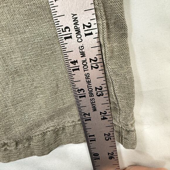 Joie Womens SIZE LARGE Linen Blend Pullon Pants Caro Utility Crop Dark Khaki Grn - Picture 8 of 9